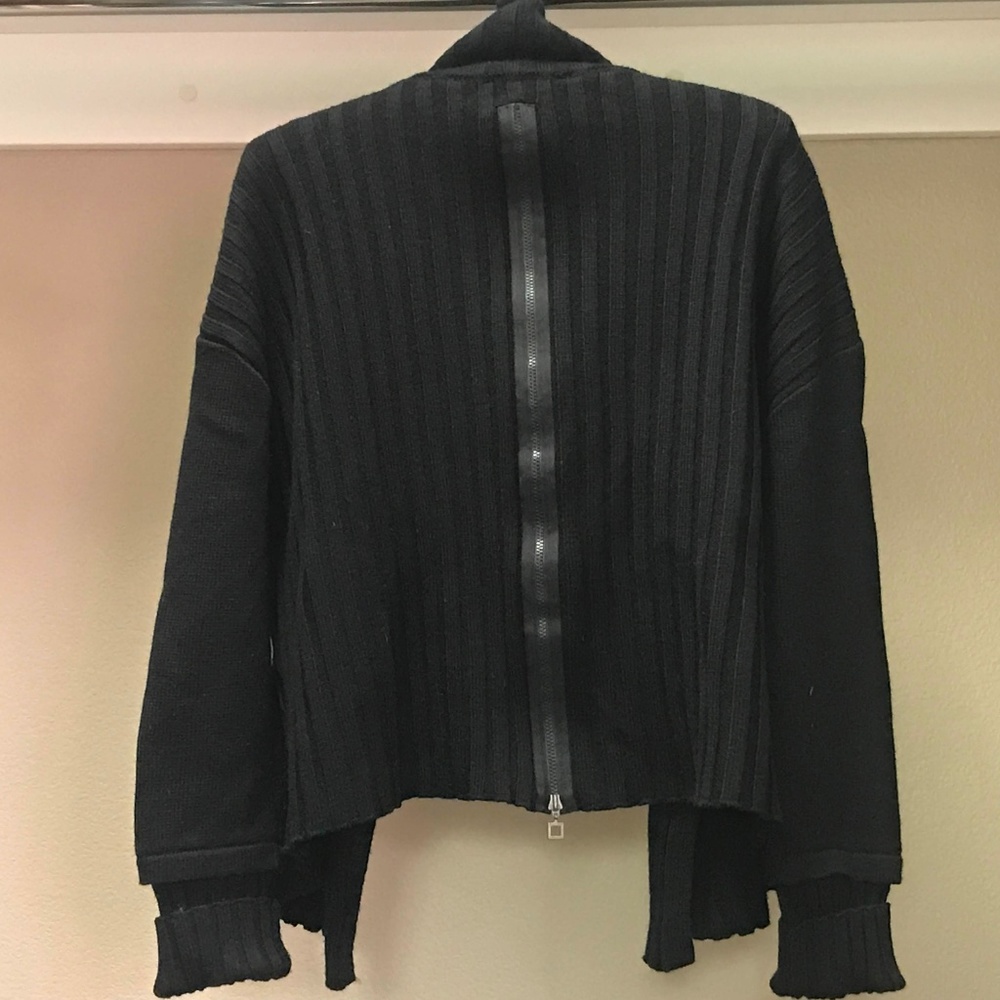 SARAH PACINI BLACK KNIT CARDIGAN WITH BACK… - Picture 5 of 8